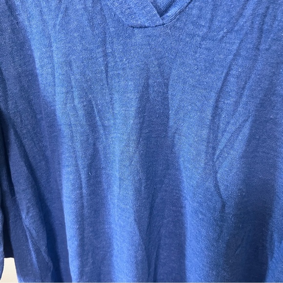 J Jill Linen dress v-neck long sleeve Cornflower Blue Large - Picture 2 of 9